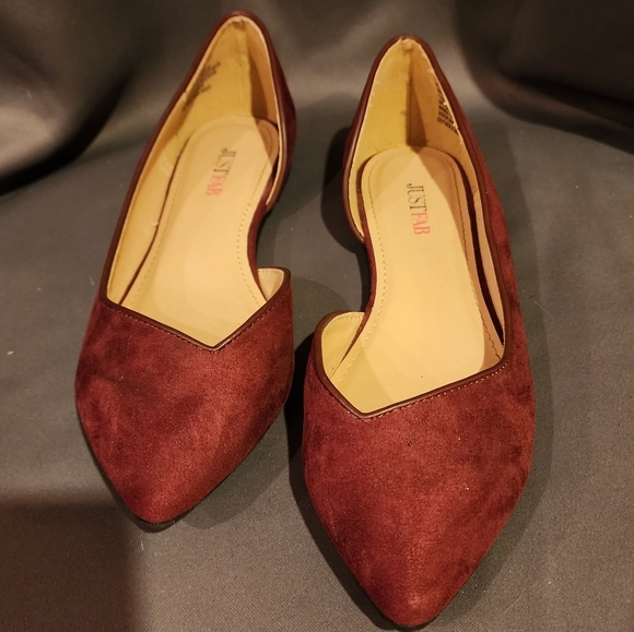 JustFab Shoes - Just Fab Red Suede Flats